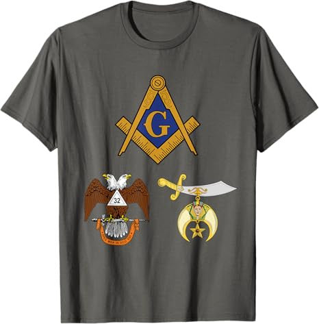 Master Mason 32nd Degree Shrine AASR Noble Masonic WD Blue T-Shirt - FUKAMASONIC