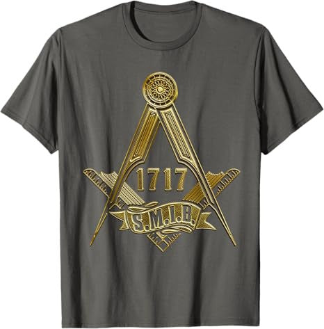 Masonic Freemasonry Fraternal Square Compass 1717 S.M.I.B. T-Shirt - FUKAMASONIC