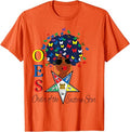 OES Sister Butterfly Afro Hair the Eastern Star Mother's Day T-Shirt - FUKAMASONIC