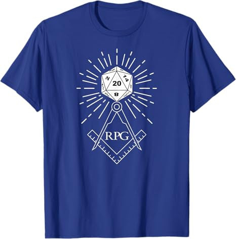 RPG Dice Boardgame Freemason D20 Masonic Cube Maker Templar T-Shirt - FUKAMASONIC