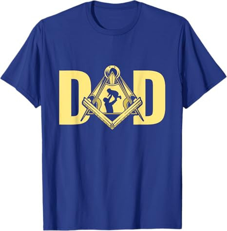 Dad Father's Day Square Compass Freemason Freemasonry T-Shirt - FUKAMASONIC