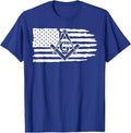 Freemason Masonic Fraternal Freemasonry USA Flag America T-Shirt - FUKAMASONIC