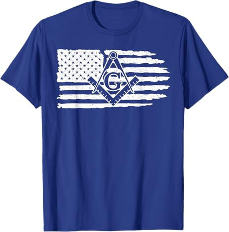 Freemason Masonic Fraternal Freemasonry USA Flag America T-Shirt - FUKAMASONIC