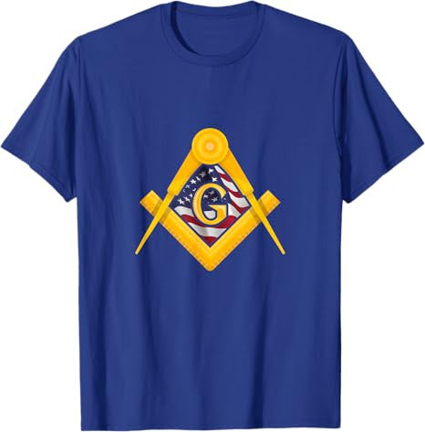 Masonic USA Flag Square and Compass American 4th of July T-Shirt - FUKAMASONIC