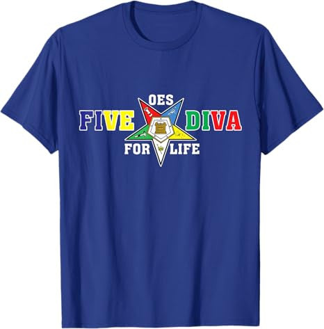 OES Five Diva Order of the Eastern Star Parents' Day Gift T-Shirt - FUKAMASONIC