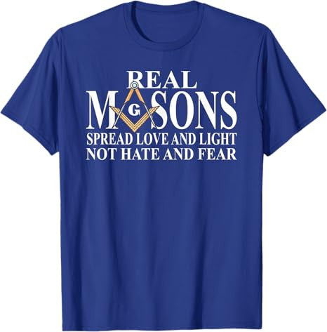 Real Masons Spread Love & Light, Freemason T-Shirt - FUKAMASONIC
