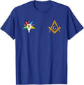 OES Mason Split Masonic Order Eastern Star Blue T-Shirt - FUKAMASONIC