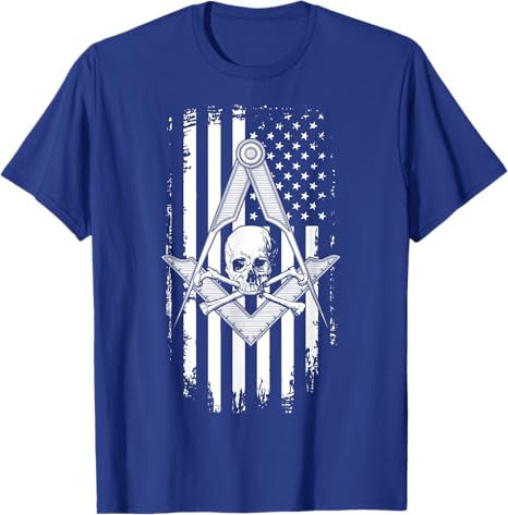 Master Mason American Flag Masonic Skull - Freemason T-Shirt T-Shirt - FUKAMASONIC
