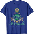 Masonic Freemasonry Fraternal Square Compass I Am A Traveler T-Shirt - FUKAMASONIC
