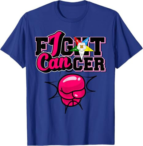 OES I Can Fight of the Eastern Star Breast Cancer Awareness T-Shirt - FUKAMASONIC