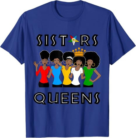OES Sisters Queen Beautiful Crown Order of the Eastern Star T-Shirt - FUKAMASONIC
