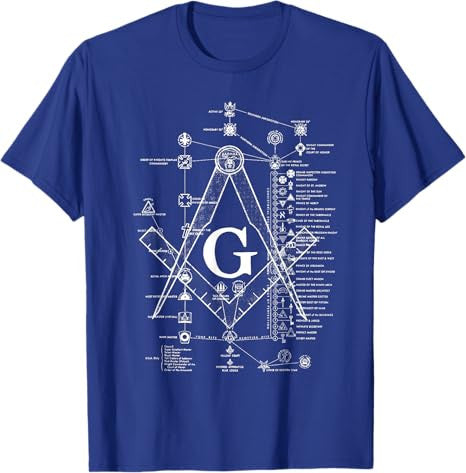 Structure of Freemasonry Square and Compass Diagram T-Shirt - FUKAMASONIC