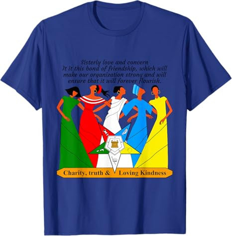 OES Sisterly Love & Concern Charity Truth & Loving Kindness T-Shirt - FUKAMASONIC