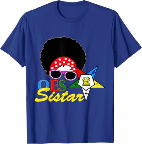 OES Afro Sistar Head Band Sunglasses Star Parents' Day T-Shirt - FUKAMASONIC