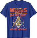 Freemason Real Masons Love and Light Masonic T-Shirt - FUKAMASONIC