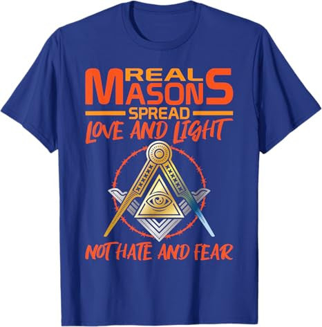 Freemason Real Masons Love and Light Masonic T-Shirt - FUKAMASONIC