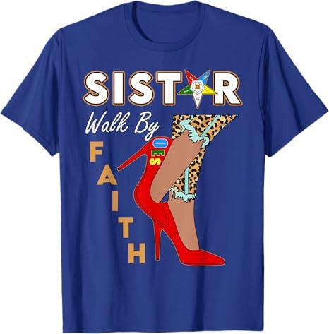 OES SiStar Leopard Walk By Faith Eastern Star Thanksgiving T-Shirt - FUKAMASONIC