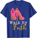 OES Leopard Pink Star Walk By Faith Breast Cancer Awareness T-Shirt - FUKAMASONIC