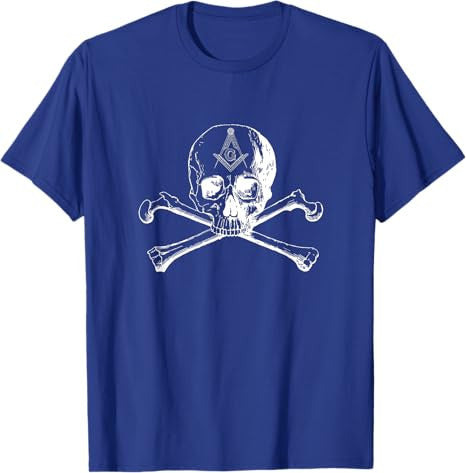 Masonic skull and bones square compass symbol - Freemason T-Shirt - FUKAMASONIC