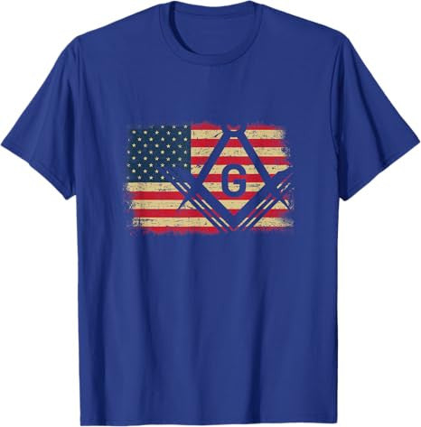 Freemason USA American Flag Freemasonry 4th of July T-Shirt - FUKAMASONIC