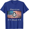 American Made Masonic USA Flag Square Compass Freemason T-Shirt - FUKAMASONIC