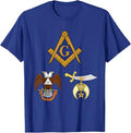 Master Mason 32nd Degree Shrine AASR Noble Masonic WD Blue T-Shirt - FUKAMASONIC
