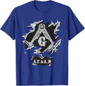 Masons AF&AM Torn Ripped Skin Symbol Masonic Father's Day T-Shirt - FUKAMASONIC