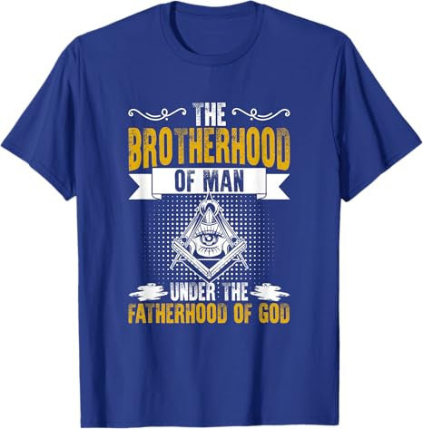 Brotherhood Of Man Masonry Freemasonry Masonic Freemason T-Shirt - FUKAMASONIC