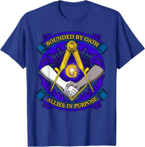 Masonic symbol with "Allies in Purpose" oath, freemason S&C T-Shirt - FUKAMASONIC