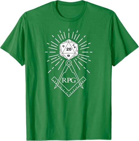 RPG Dice Boardgame Freemason D20 Masonic Cube Maker Templar T-Shirt - FUKAMASONIC