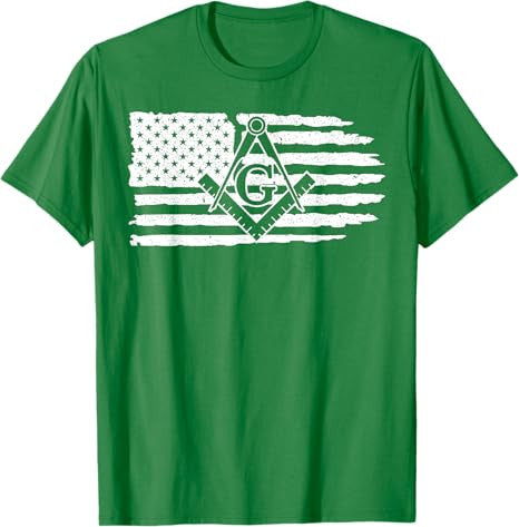 Freemason Masonic Fraternal Freemasonry USA Flag America T-Shirt - FUKAMASONIC