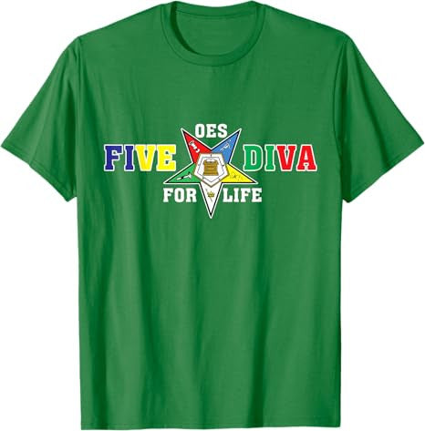 OES Five Diva Order of the Eastern Star Parents' Day Gift T-Shirt - FUKAMASONIC