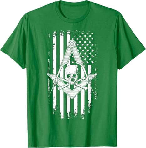 Master Mason American Flag Masonic Skull - Freemason T-Shirt T-Shirt - FUKAMASONIC