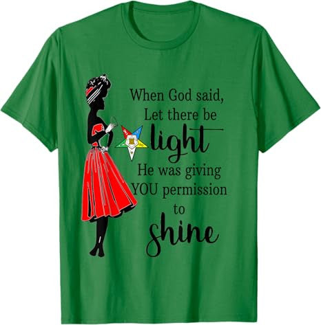 Order Of The Eastern Star OES Ring Permission To Shine T-Shirt - FUKAMASONIC