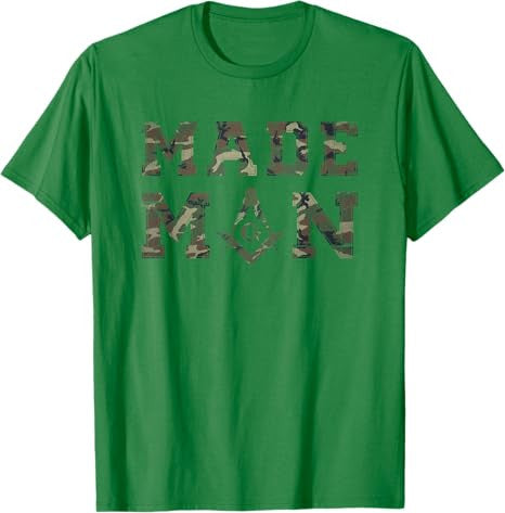 Made Man - Masonic Veteran Camo Design - Freemason T-Shirt T-Shirt - FUKAMASONIC