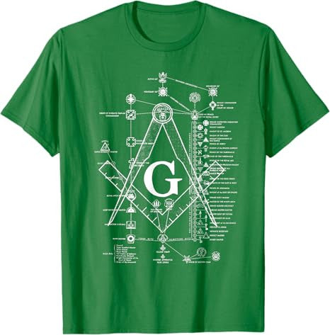 Structure of Freemasonry Square and Compass Diagram T-Shirt - FUKAMASONIC