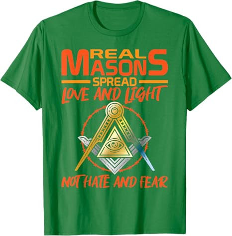 Freemason Real Masons Love and Light Masonic T-Shirt - FUKAMASONIC