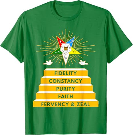 OES Star Fidelity Constancy Purity Faith Fervency & Zeal T-Shirt - FUKAMASONIC