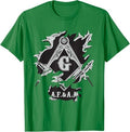 Masons AF&AM Torn Ripped Skin Symbol Masonic Father's Day T-Shirt - FUKAMASONIC