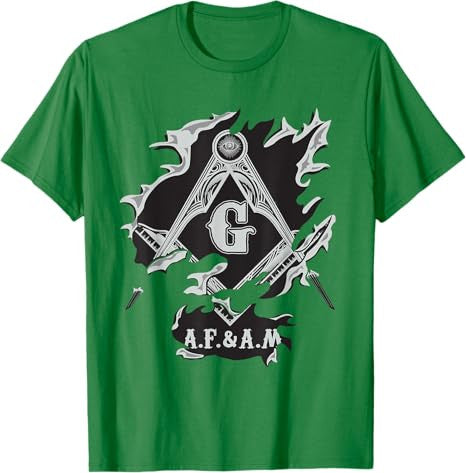 Masons AF&AM Torn Ripped Skin Symbol Masonic Father's Day T-Shirt - FUKAMASONIC