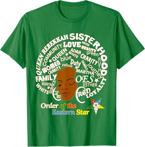 OES Sister Afro PHA Queen Order the Eastern Star Christmas T-Shirt - FUKAMASONIC