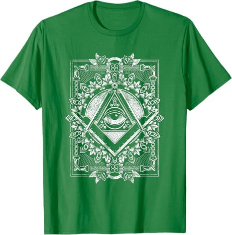 Freemason All seeing Eye The Masonic Square Compasses T-Shirt - FUKAMASONIC