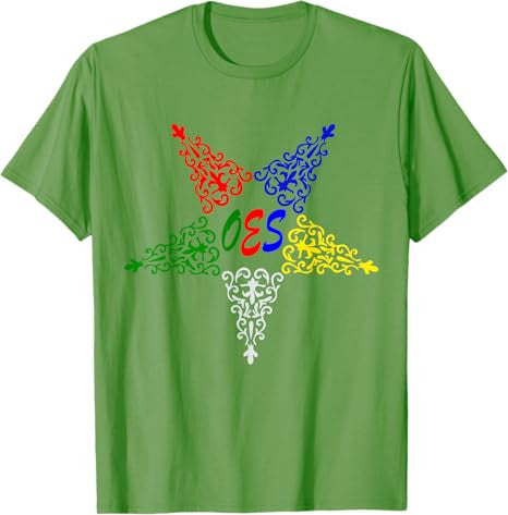 OES Leaves Pattern Colors the Eastern Star Thanksgiving T-Shirt - FUKAMASONIC