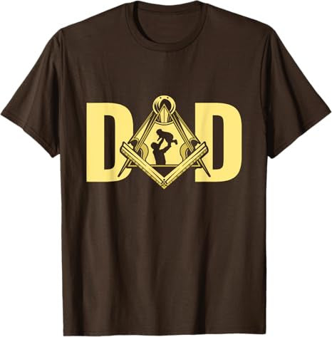 Dad Father's Day Square Compass Freemason Freemasonry T-Shirt - FUKAMASONIC