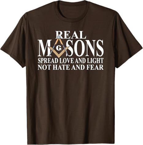 Real Masons Spread Love & Light, Freemason T-Shirt - FUKAMASONIC