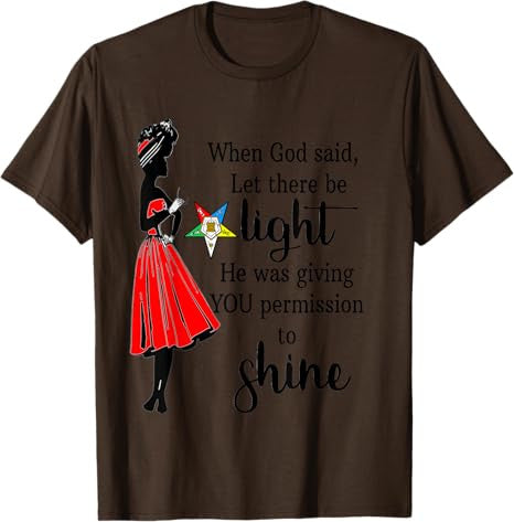 Order Of The Eastern Star OES Ring Permission To Shine T-Shirt - FUKAMASONIC