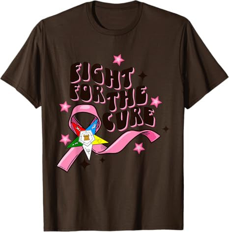 OES Fight For The Cure Eastern Star Breast Cancer Awareness T-Shirt - FUKAMASONIC