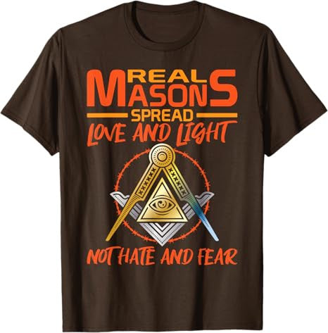 Freemason Real Masons Love and Light Masonic T-Shirt - FUKAMASONIC