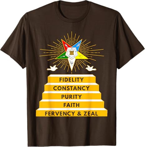 OES Star Fidelity Constancy Purity Faith Fervency & Zeal T-Shirt - FUKAMASONIC