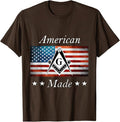 American Made Masonic USA Flag Square Compass Freemason T-Shirt - FUKAMASONIC